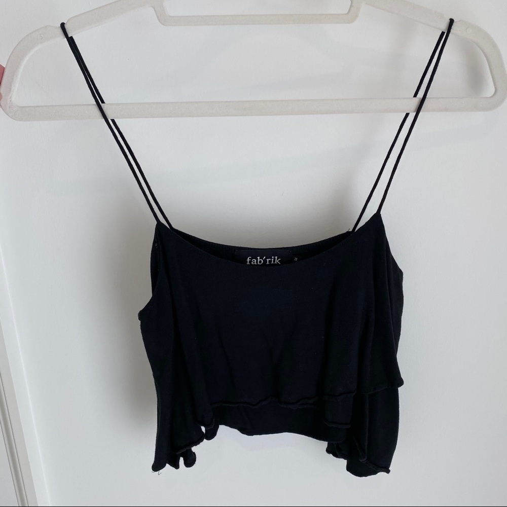 Fab’rik Spaghetti Strap Ruffle Crop Top